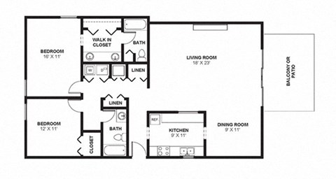 Two Bed Two Bath 1425 Square Feet at The Bridges at Foxridge, Mission, 66202